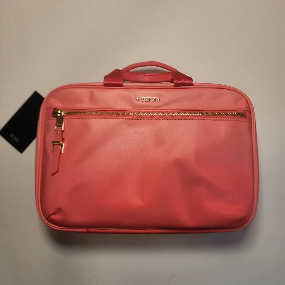 NWT TUMI Voyageur MELISSA Zippered Cosmetic Toiletry Bag PINK OMBRE